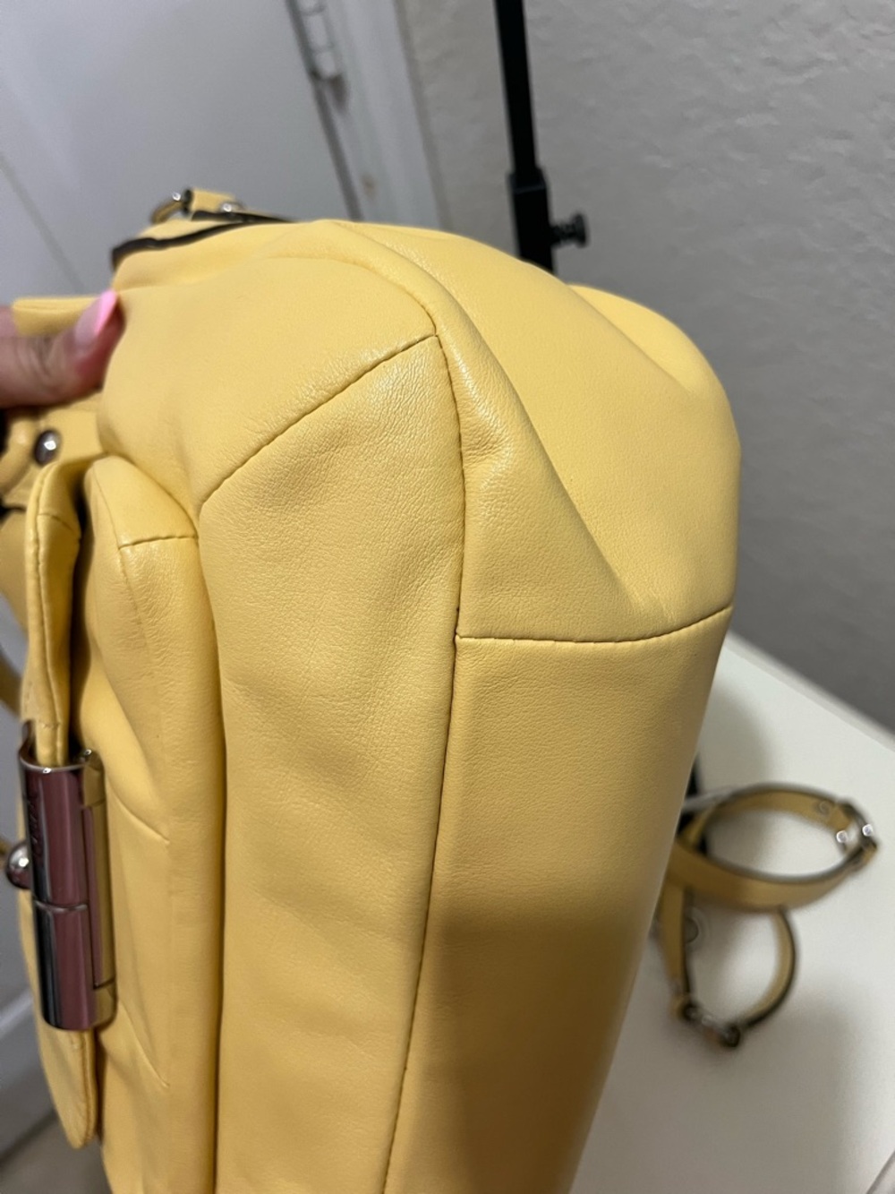 Coach Yellow Leather Shoulder Satchel with Removable Strap - Picture 6 of 8